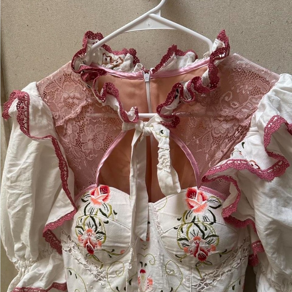 Seeyou Pink and White Lace Dress